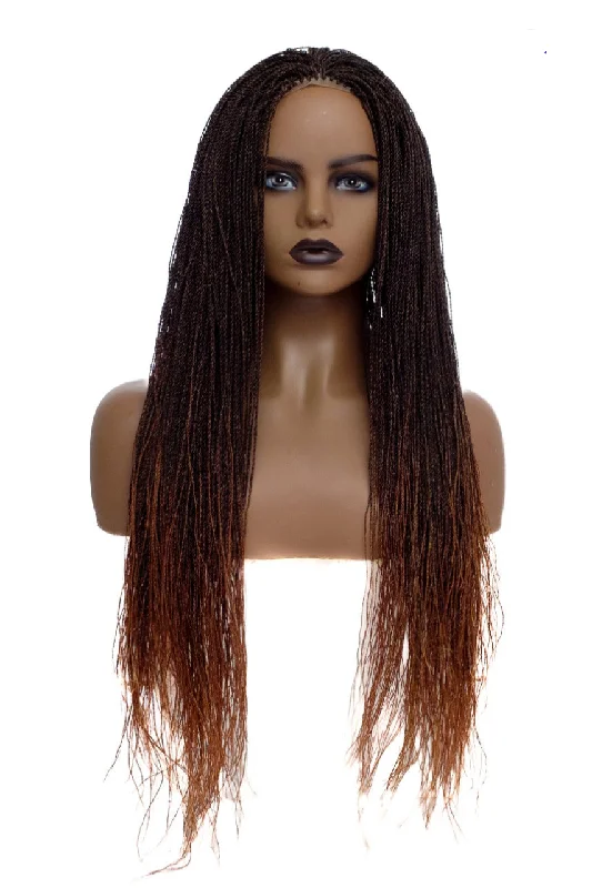 wigs for adding texture and movement to hair-Premium Hand Braided Micro Twist Wigs 18" Ombre 1/27/350