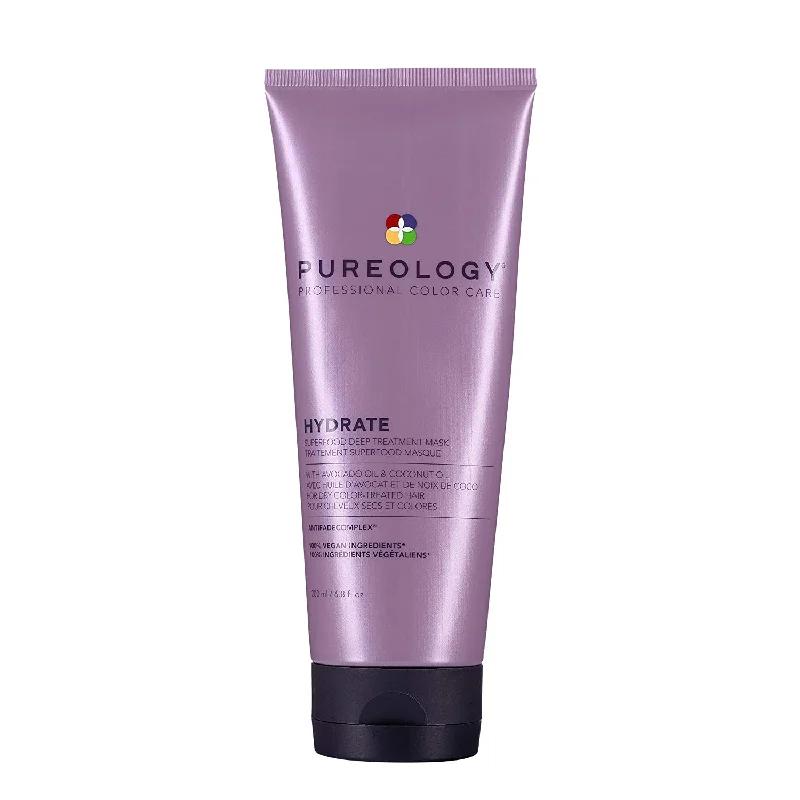 best products for repairing sun-damaged hair -Pureology Hydrate Superfood Deep Treatment Mask for All Hair 6.8 oz