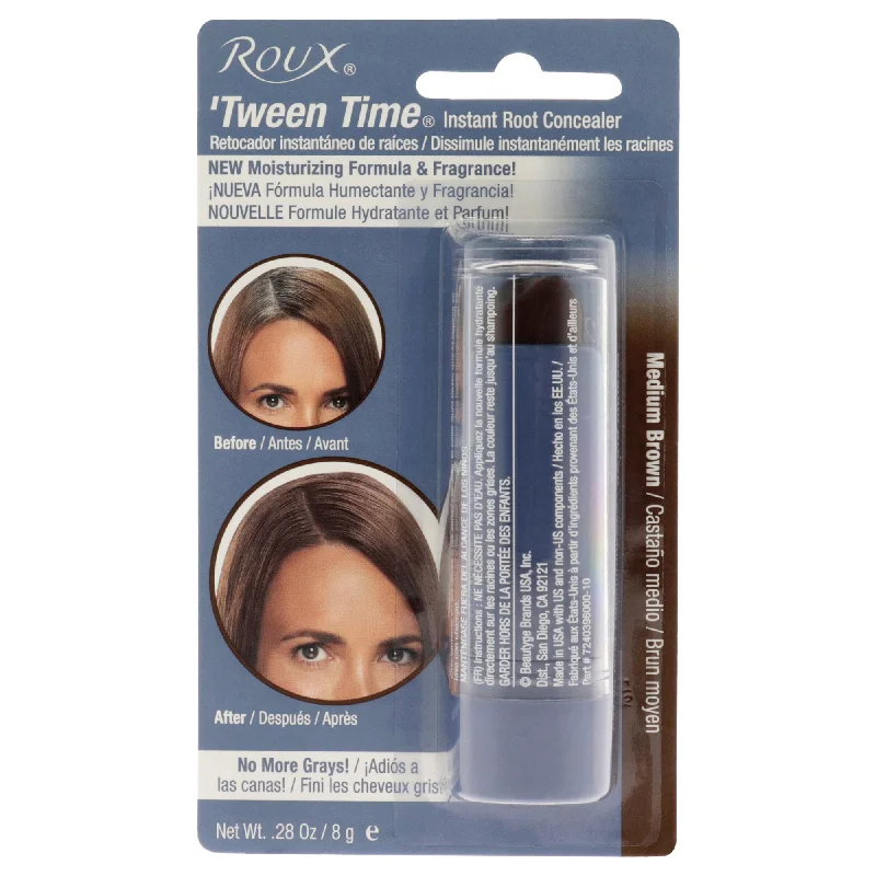 how to get shiny hair without using silicones -Roux Tween Time Instant Root Concealer Stick - Medium Brown by Roux for Unisex - 0.28 oz Concealer