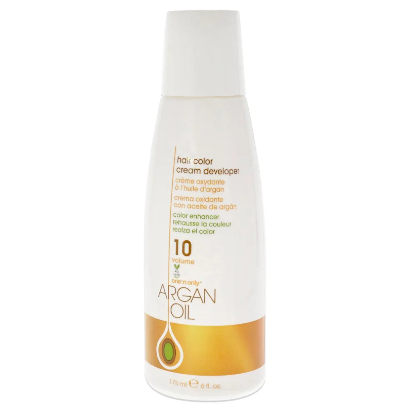 best hair care products for managing scalp oil -One n Only Argan Oil Hair Color Cream Developer - 10 Volume by One n Only for Unisex - 6 oz Lightener