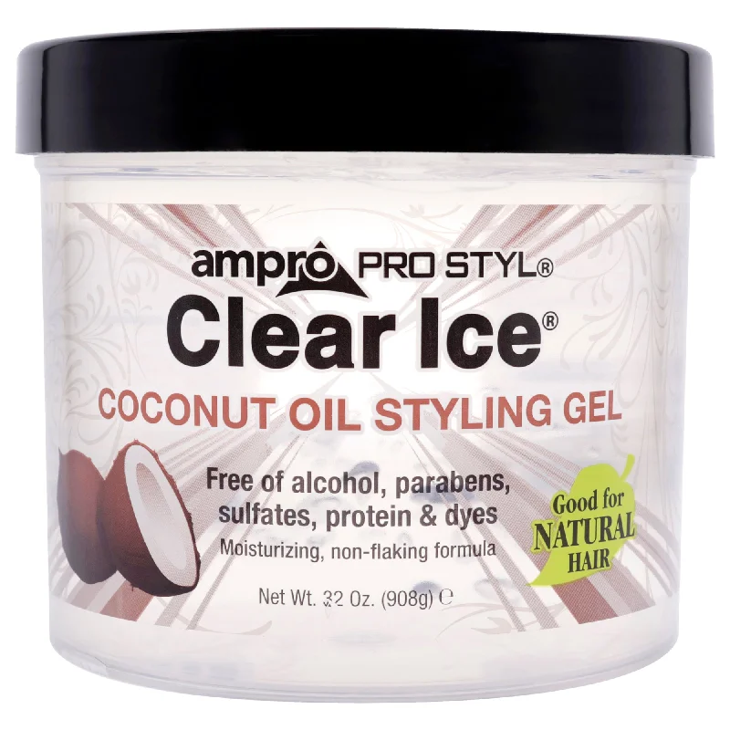 how to hydrate dry, coarse hair without oils -Ampro Pro Styl Clear Ice Gel - Coconut by Ampro for Women - 32 oz Gel