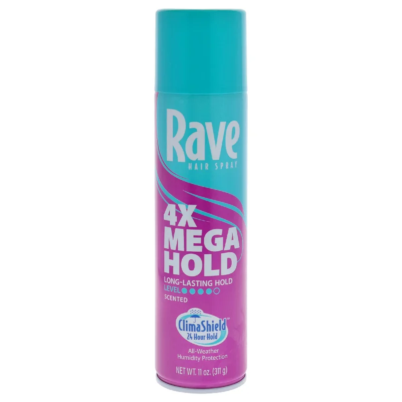 DIY hair masks for soft and shiny hair -Rave 4X Mega Scented Aerosol Hairspray by Rave for Unisex - 11 oz Hair Spray