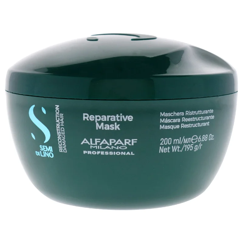 how to get smooth hair naturally without heat -Alfaparf Milano Semi Di Lino Reconstruction Reparative Mask by Alfaparf Milano for Unisex - 6.88 oz Masque