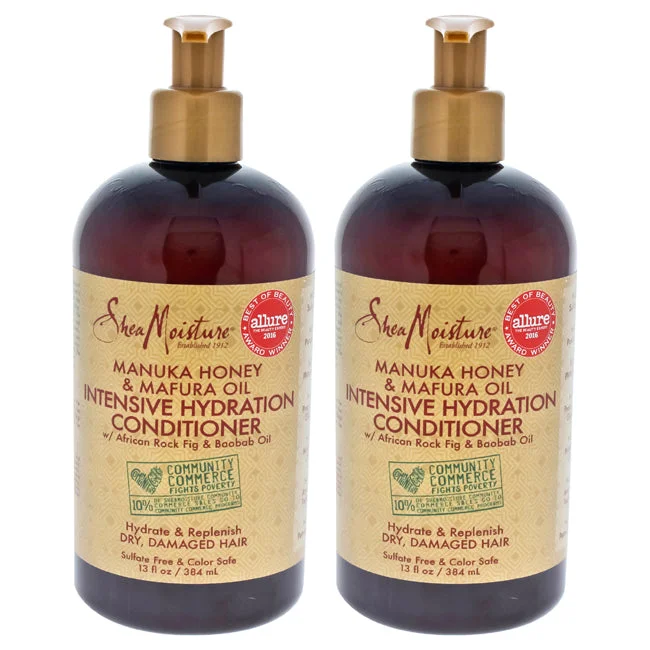 best hair care routine for smooth, shiny hair -Shea Moisture Manuka Honey & Mafura Oil Intensive Hydration Conditioner - Pack of 2 by Shea Moisture for Unisex - 13 oz Conditioner