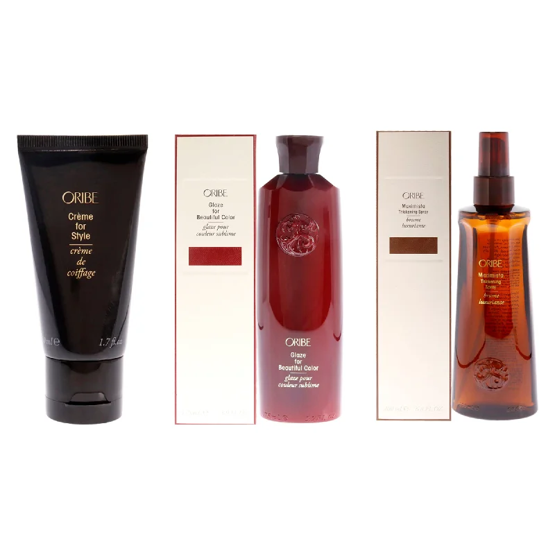 how to protect hair from chlorine damage at pool -Oribe Maximista Thickening Spray and Glaze for Beautiful Color and Creme for Style Kit by Oribe for Unisex - 3 Pc Kit 6.8oz Spray, 5.9oz Glaze, 1.7oz Gel