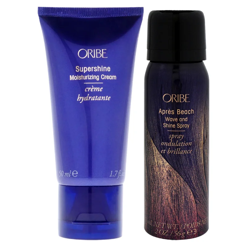 deep conditioning oils for healthy hair ends -Oribe Supershine Moisturizing Cream and Apres Beach Wave And Shine Spray Kit by Oribe for Unisex - 2 Pc Kit 1.7oz Cream, 2.1oz Hair Spray