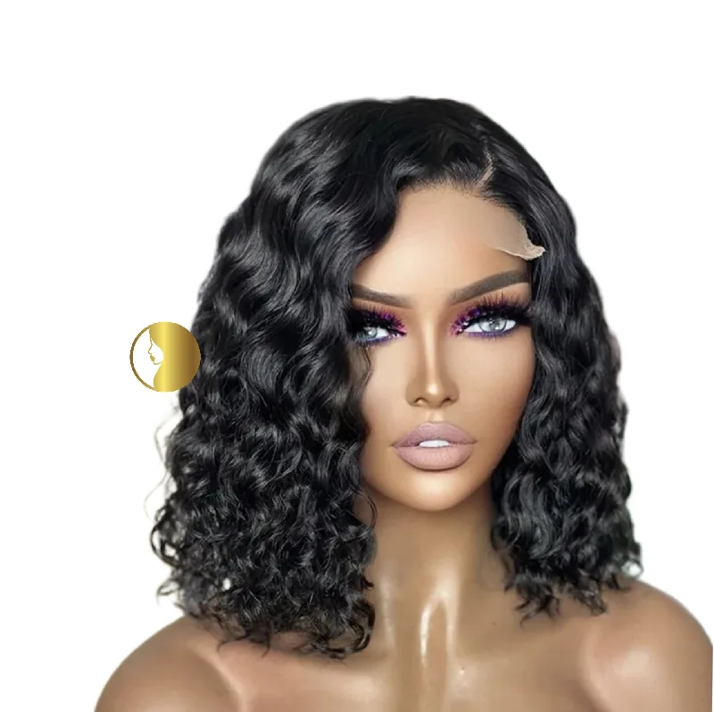 wigs for sleek, straight hairstyles-Raw Cambodian Curly Virgin Lace Frontal Wigs