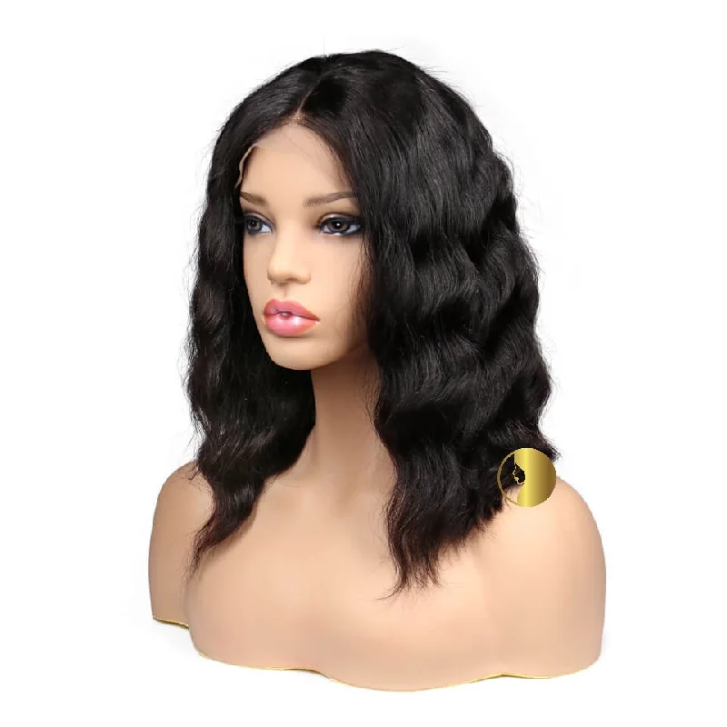 wigs for adding volume to flat hair-Raw Cambodian Wavy Virgin Lace Frontal Wigs