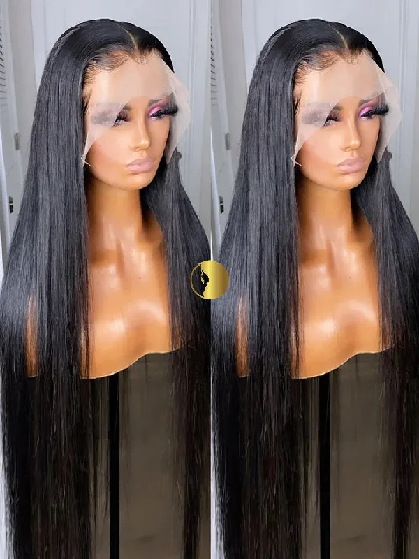 wigs for women with round face shapes-Raw Vietnamese Straight Virgin Lace Wigs