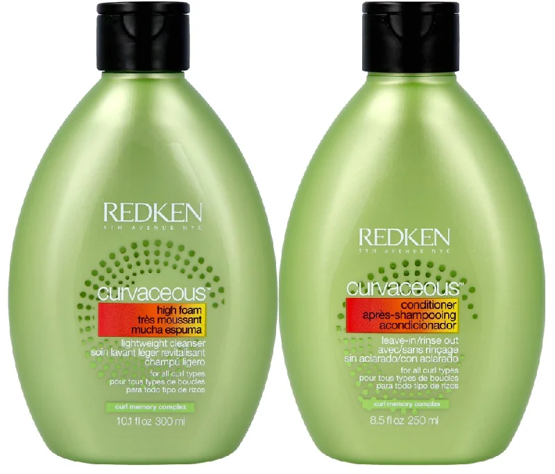 best moisturizing treatments for curly hair -Redken Curvaceous High Foam Cleanser and Conditioner 10.1-8.5 oz Duo