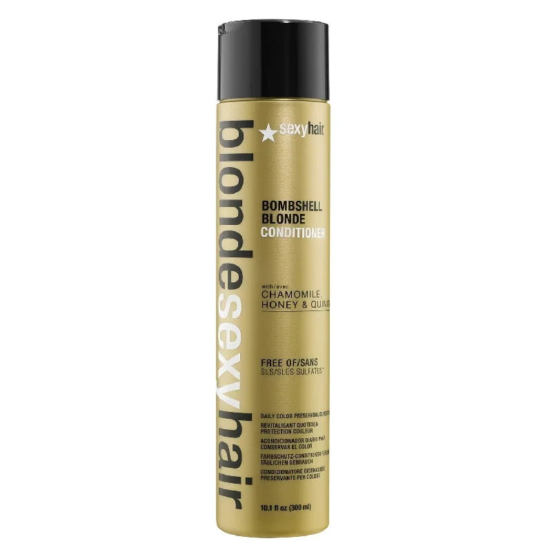 hair care routine for enhancing hair volume and texture -Sexy Hair Bombshell Blonde conditioner 10.1oz