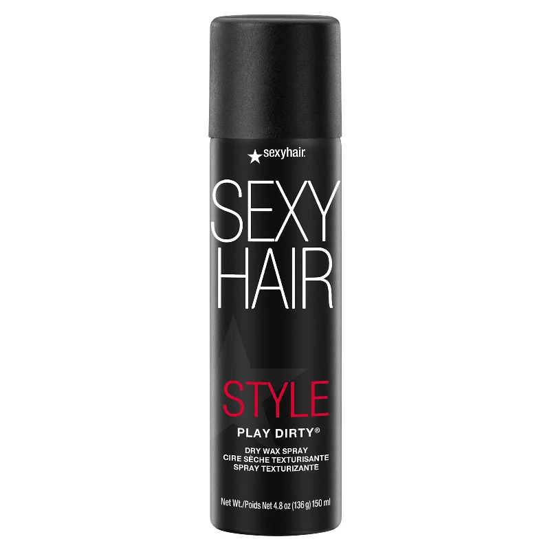 hair care routine for dry, frizzy hair prevention -Sexy Hair Play Dirty Spray Wax Spray 4.8 oz