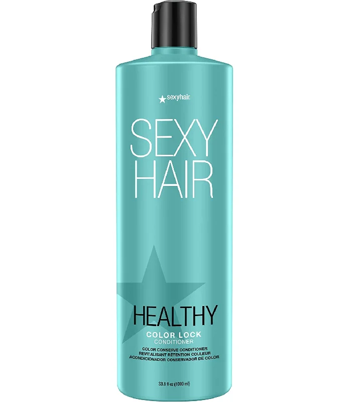 how to reduce frizz in naturally curly hair -Sexy Hair Healthy Color Lock Color Conserve Conditioner 33.8 oz